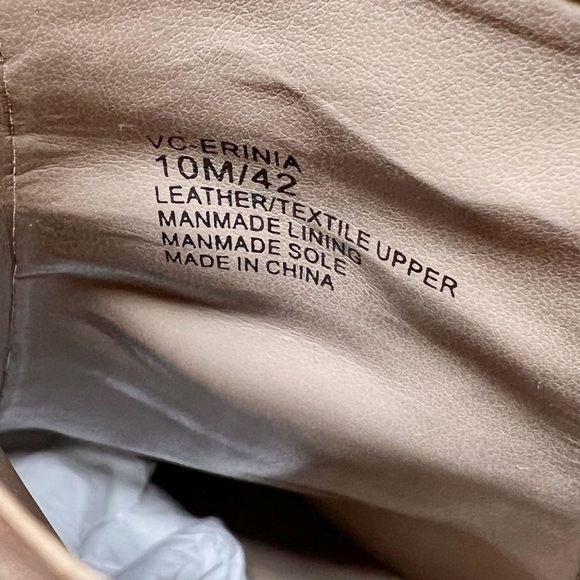 Vince Camuto Erinia Taupe Lug Sole Leather Suede Midi Heeled Women’s Boots Sz 10 - Picture 7 of 9